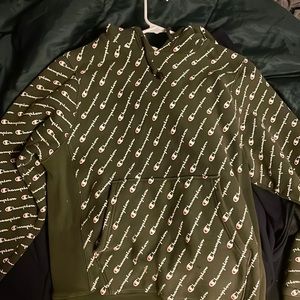 Champion Green print hoodie